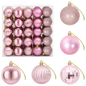 vidaXL Christmas Ball Set 75 pcs Pink 6 cm Polystyrene