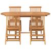 vidaXL Garden Dining Set 5 pcs Brown Solid Teak Wood