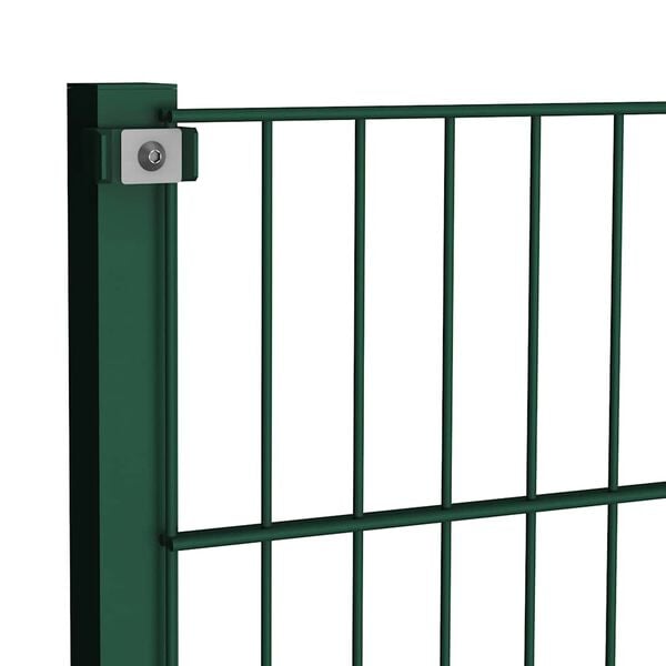 vidaXL Fence Panel with Posts Iron 1557.5x120 cm Green