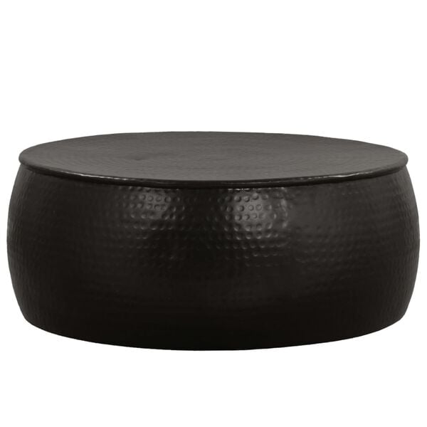 vidaXL Coffee Table Hammered Aluminium 70x30 cm Black