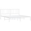 vidaXL Metal Bed Frame without Mattress with Headboard White 193x203cm