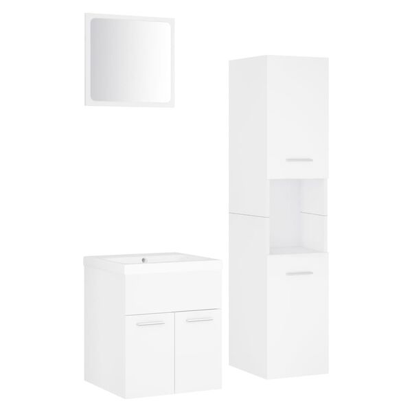 vidaXL Bathroom Furniture Set White Engineered Wood