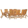 vidaXL 9 Piece Garden Dining Set Solid Wood Teak