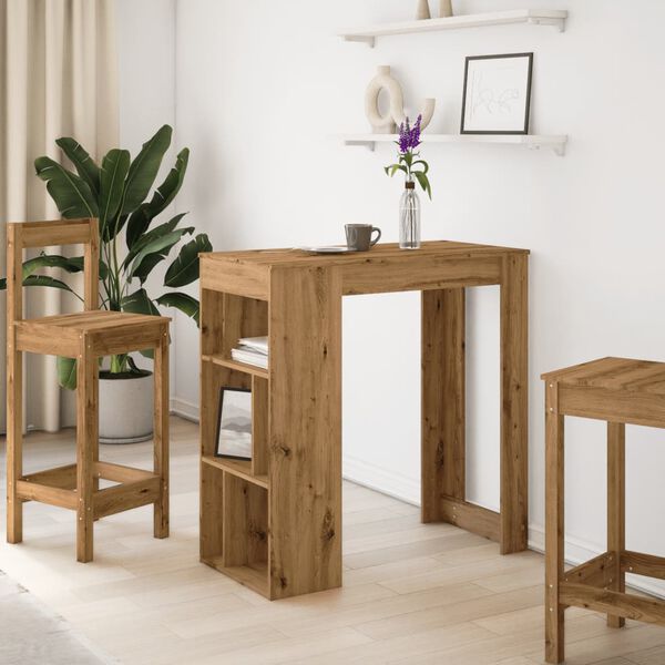vidaXL Bar Table with Racks Artisan Oak 102x50x103.5 cm Engineered Wood