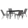 vidaXL Garden Dining Set 5 pcs Grey and Black Powder-coated Steel