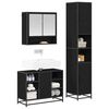 vidaXL Bathroom Furniture Set 3 pcs Black Oak Engineered Wood