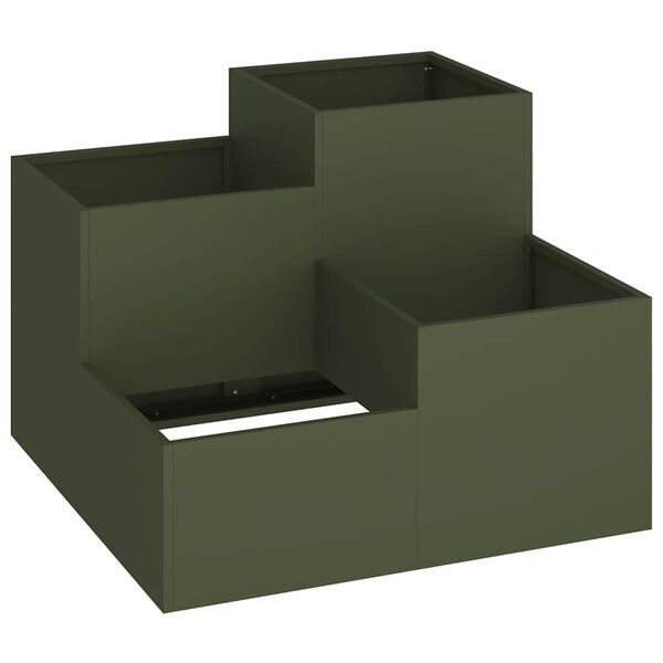 vidaXL Garden Planter Olive green 80 x 80 x 60 cm Steel