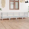 vidaXL 4 Piece Garden Lounge Set White Solid Pinewood