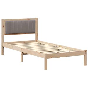 vidaXL Bed Frame with Upholstered Headboard Taupe 90 x 190 cm