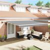 vidaXL Awning Frame with LED Strip Lights White 400 x 350 cm Aluminium
