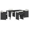 vidaXL Garden Dining Set 5 pcs Black Poly Rattan