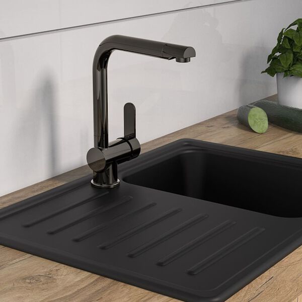 SCH&Uuml;TTE Sink Mixer with High Spout RIO High Gloss Graphite