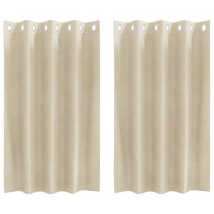 vidaXL Blackout Curtains 2 pcs Cream 140 x 140 cm Velvet