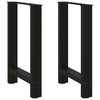 vidaXL Dining Table Legs Black 2 pcs 50x(72-73) cm Steel