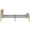 vidaXL Bed Frame without Mattress Black Metal&Solid Oak Wood 90x200 cm
