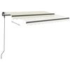 vidaXL Manual Retractable Awning with Posts 3x2.5 m Cream
