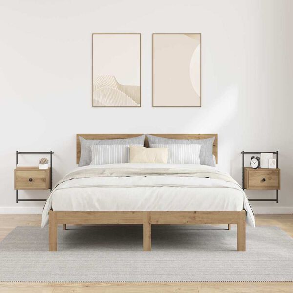 vidaXL Bedside Cabinet with Drawer 2 pcs Artisan Oak 35 x 30 x 51 cm