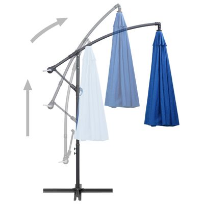 vidaXL Hanging Parasol Blue 3 m Aluminium Pole