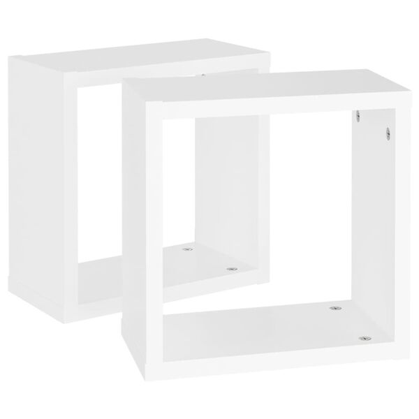 vidaXL Wall Cube Shelves 2 pcs White 30x15x30 cm