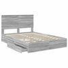 vidaXL Storage Bed Grey Sonoma 140 x 200 cm Engineered Wood