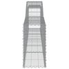 vidaXL Arched Gabion Baskets 2 pcs 400x30x60/80 cm Galvanised Iron