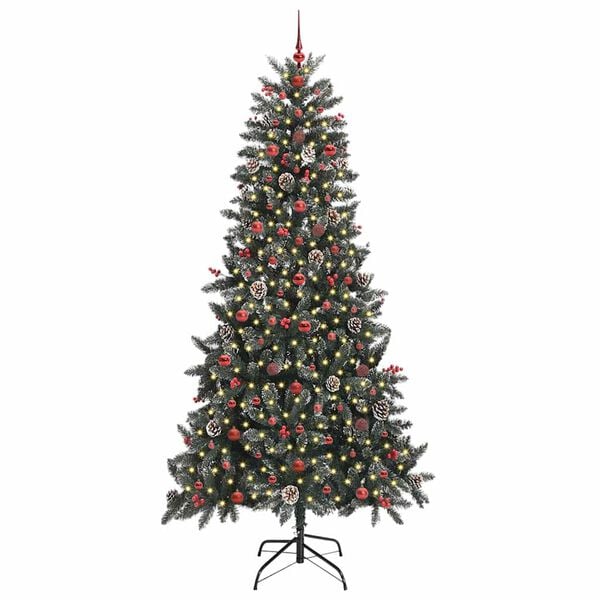 vidaXL Artificial Christmas Tree with 300 LEDs with Stand Green 240 cm