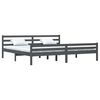 vidaXL Bed Frame without Mattress Grey Solid Wood 200x200 cm