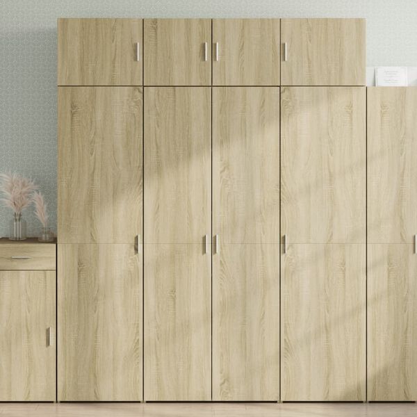 vidaXL Storage Cabinet Sonoma Oak 80x42.5x225 cm Engineered Wood