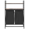 vidaXL Laundry Basket 2 Compartments with Shelves Smoked Oak