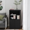 vidaXL Side Cabinet with LED Lights Black Engineered Wood
