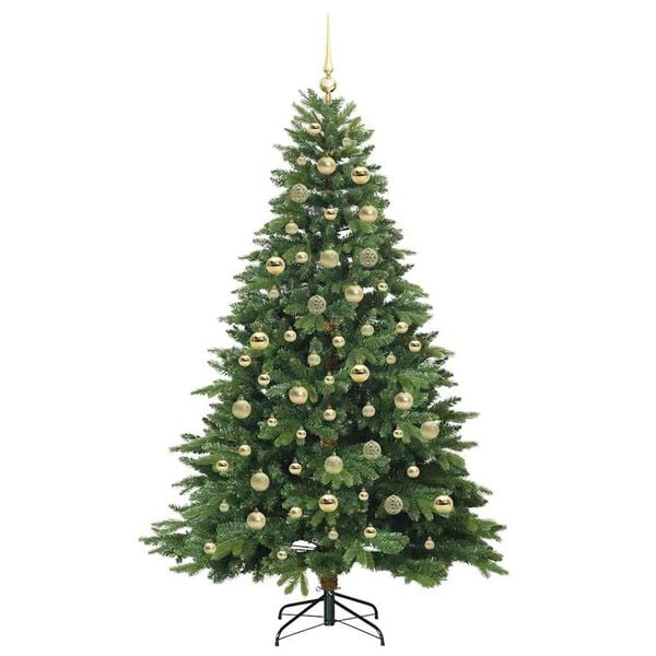 vidaXL Artificial Christmas Tree with 300 LEDs Green 210 cm PE and PVC