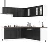 vidaXL 11 Piece Kitchen Cabinet Set Lucca Black Engineered Wood