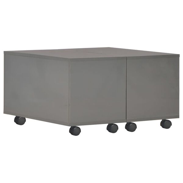 vidaXL Coffee Table High Gloss Grey 60x60x35 cm Engineered Wood