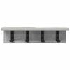 vidaXL Wall-Mounted Coat Rack Concrete Grey 40 x 10.5 x 10.5 cm