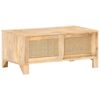vidaXL Coffee Table 90x50x40 cm Solid Mango Wood and Natural Cane