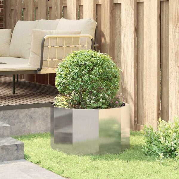 vidaXL Planter Silver 60 x 60 x 35 cm Stainless Steel