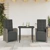 vidaXL 5 Piece Garden Dining Set with Cushions Grey Poly Rattan