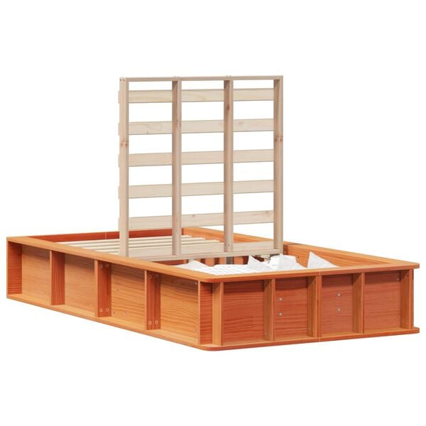 vidaXL Bed Frame Wax Brown 90 x 190 cm Solid Pine Wood