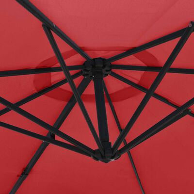 vidaXL Wall-mounted Parasol with LEDs Bright Red 290cm