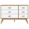 vidaXL Drawer Cabinet OLDEN White and Brown Solid Wood Pine