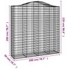vidaXL Arched Gabion Baskets 3 pcs 200x50x200/220 cm Galvanised Iron