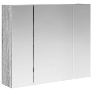 vidaXL Bathroom Mirror Cabinet Grey Sonoma 60 x 14.5 x 50 cm