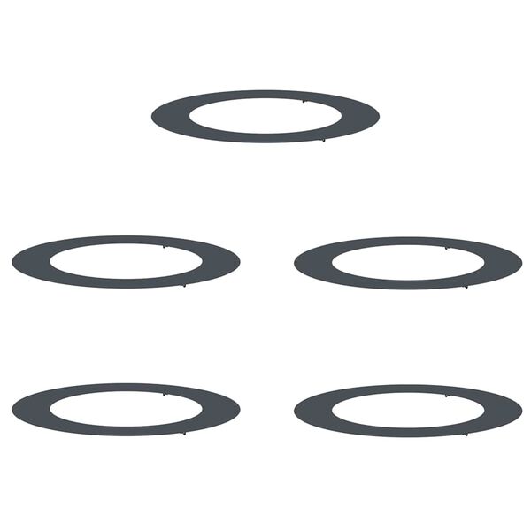 vidaXL suitable for Flat Tree Rings 5 pcs Anthracite &Oslash;60 / 90 cm Steel