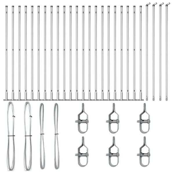 vidaXL Fence Post 26 pcs Grey 3.2 x 3.2 x 68.5 cm