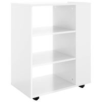 vidaXL Rolling Cabinet High Gloss White 60x35x75 cm Engineered Wood