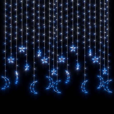 vidaXL Star and Moon Fairy Lights Remote Control 345 LED Blue