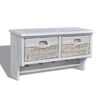 vidaXL Wall Shelf White 60x23.5x33 cm Paulownia Wood
