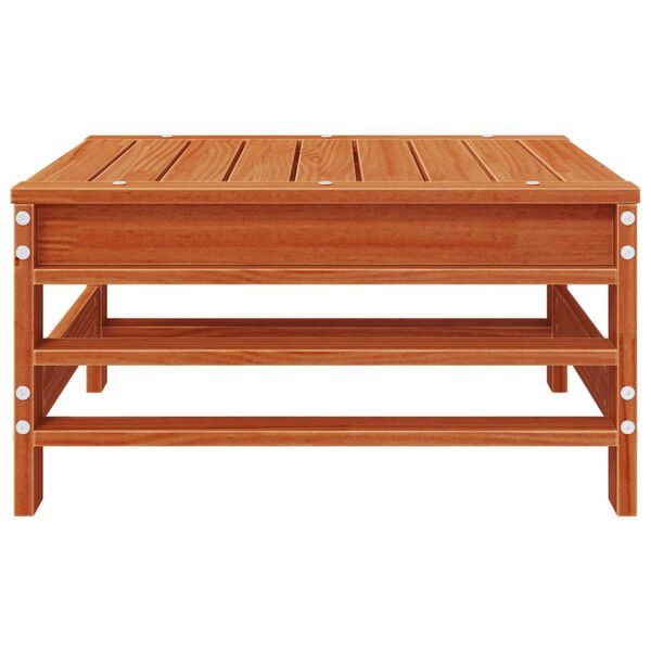 vidaXL Garden Footrest Solid Pine Wood Wax Brown 57.5 x 57.5 x 30 cm