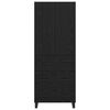 vidaXL Highboard with Drawer 2 pcs Black Oak Engineered Wood and Glass