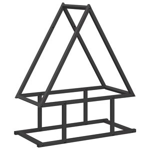 vidaXL Firewood Rack Black 50x25x60 cm Cold-rolled steel